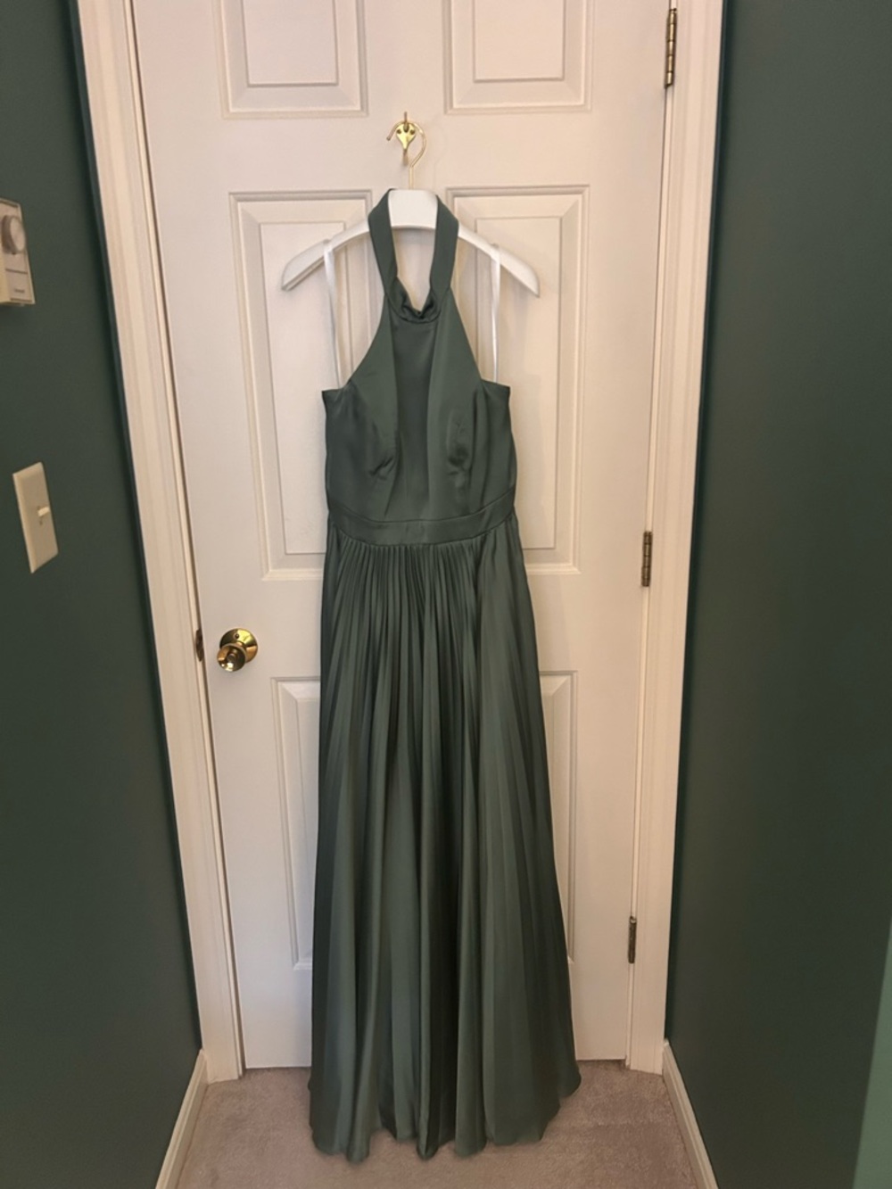 Azazie Sienna eucalyptus stretch satin bridesmaid dress - Picture 10 of 12